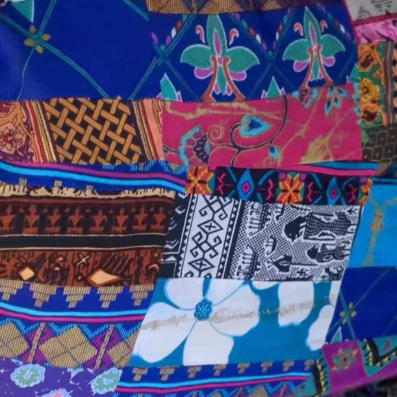 Vintage WE BE BOP* patchwork lined long sleeve jacket front closure back detail - Picture 9 of 15